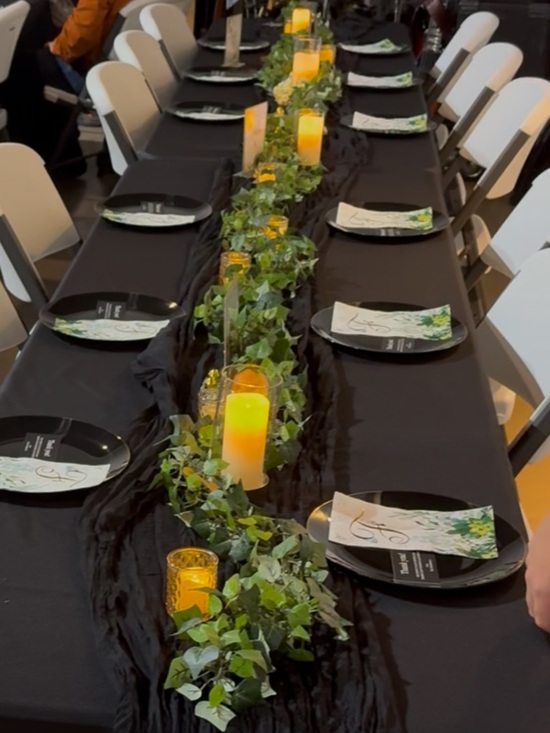 Other - Crinkled Black Table Runner